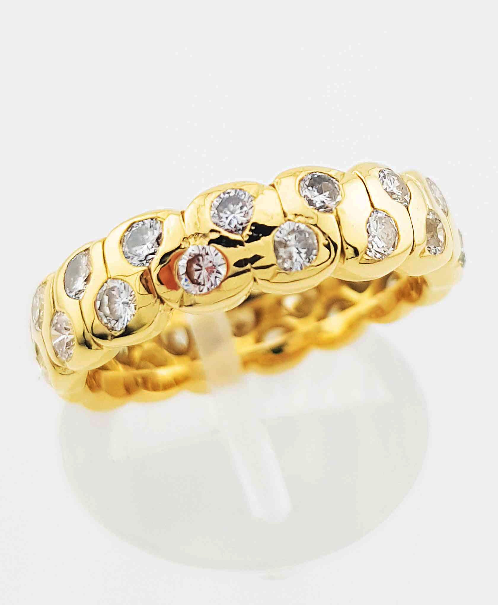 Gelbgold-Memory-Ring, 750, Diamanten - Verkauft an Vio Gold Edelmetalle
