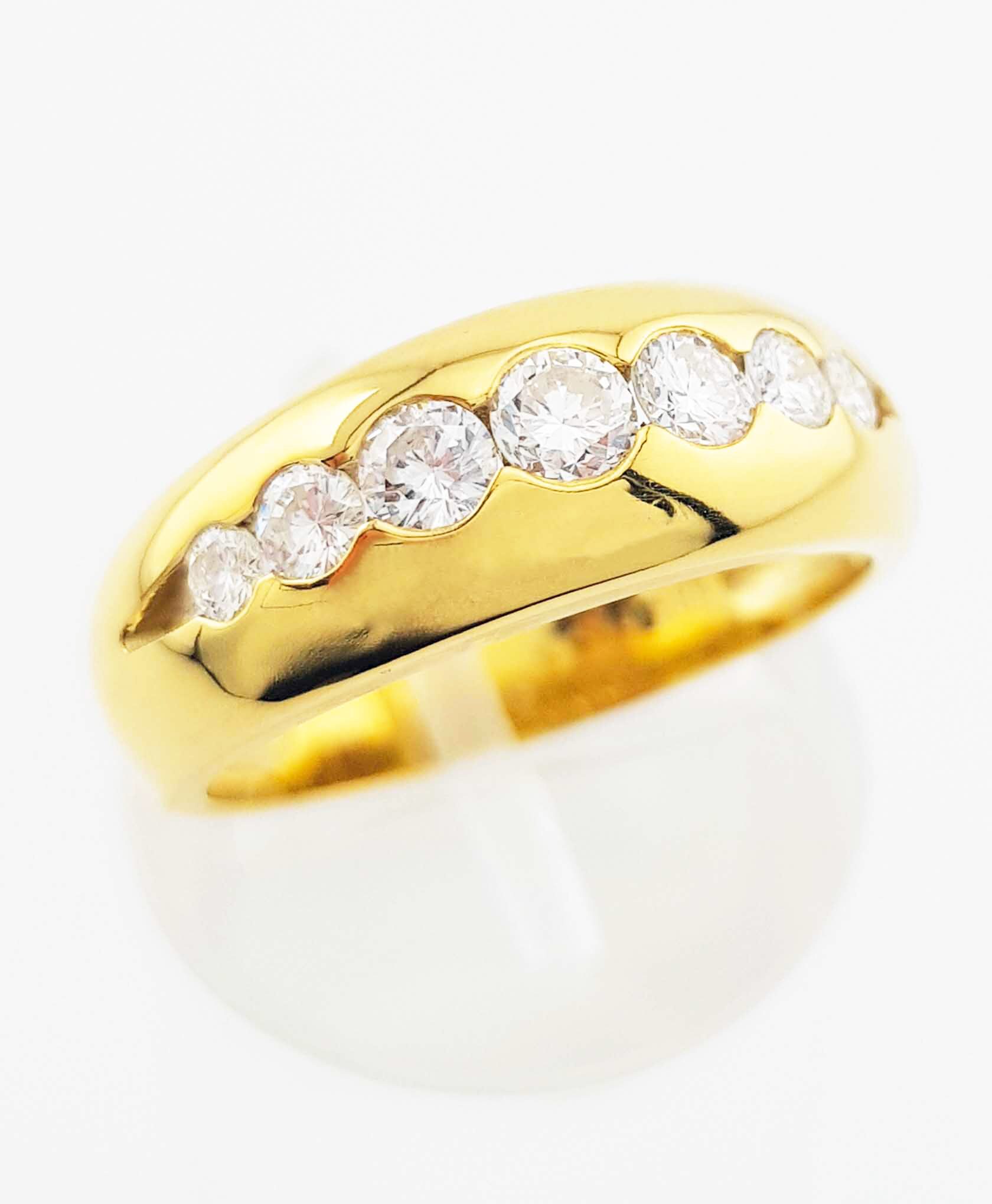 Gelbgoldring, 750, Diamanten, Brillantschliff - Angekauft von Vio Gold Edelmetalle